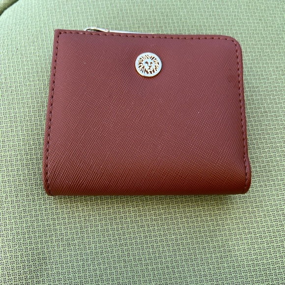 Anne Klein Handbags - Anne Klein Compact Brown Crossgrain Leather Wallet NWOTS!